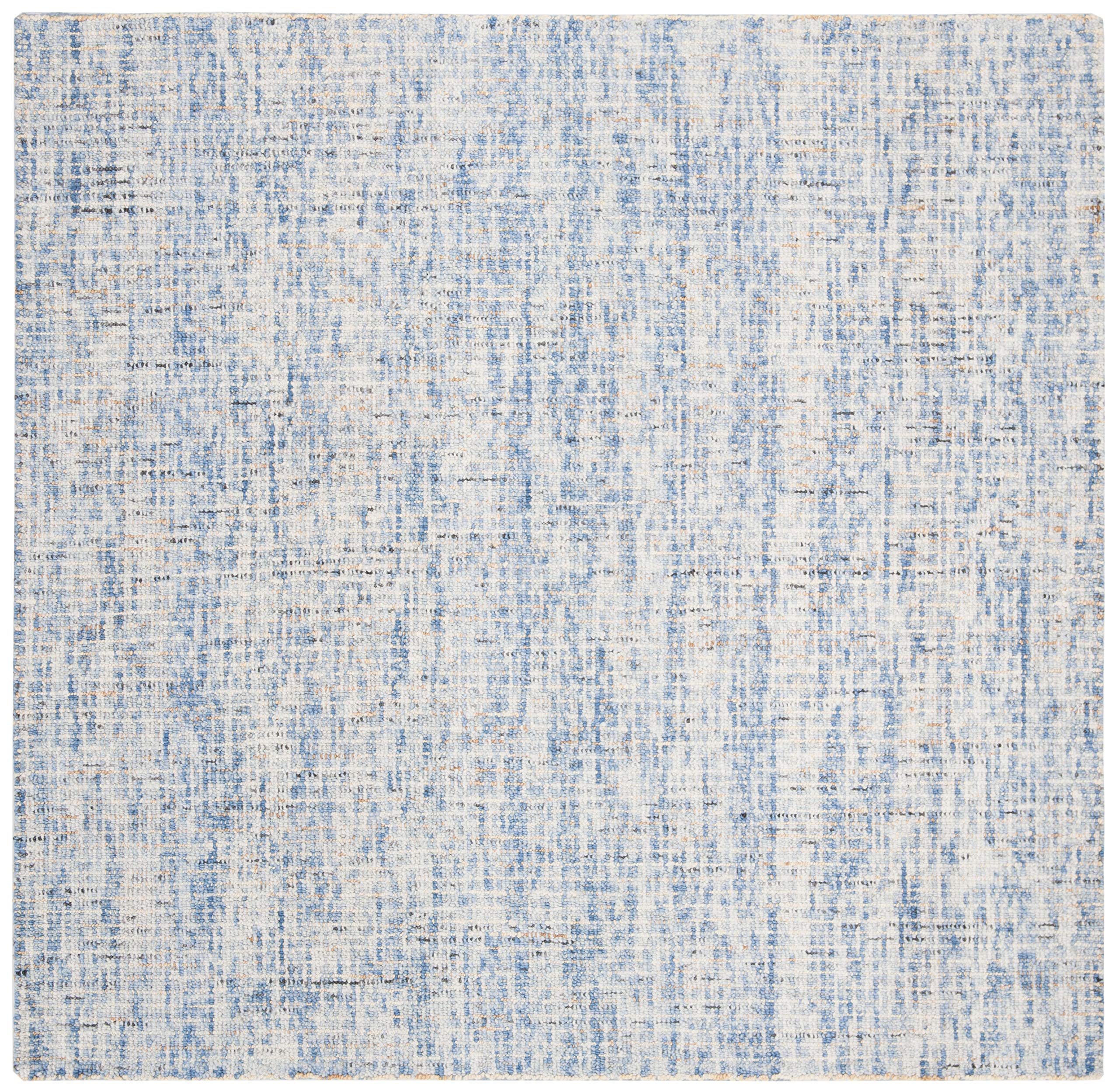 Safavieh Abstract Collection 8' Square Dark Blue/Rust Abt468C Handmade Premium Wool Area Rug